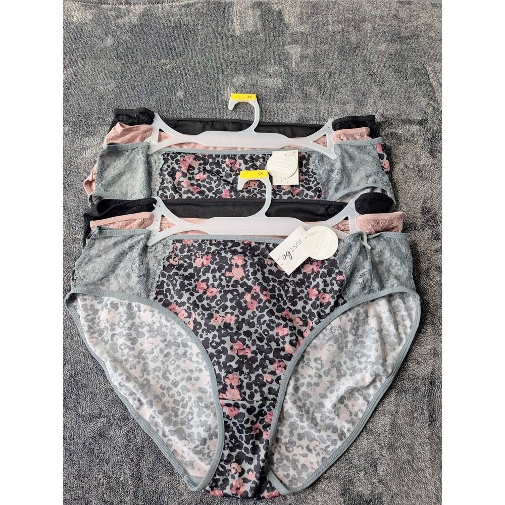 6‎ Pk Microfiber Stretch Bikini Lace Underwear Womens 3X Multi Color Feminine G